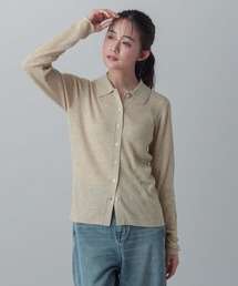 GLOBAL WORK | MATINEE LINE/ウールシルクポロ襟カーディガン/640368(カーディガン/ボレロ)