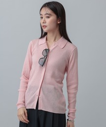 GLOBAL WORK | MATINEE LINE/ウールシルクポロ襟カーディガン/640368(カーディガン/ボレロ)