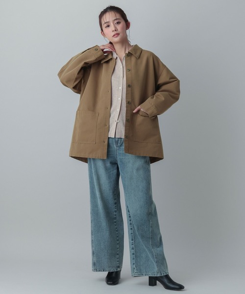 GLOBAL WORK(グローバルワーク)の「MATINEE LINE/ウールシルクポロ襟カーディガン/640368(カーディガン/ボレロ・レディース・ライトピンク/ベージュ/チャコールグレー・MEDIUM/LARGE)」の11枚目の写真