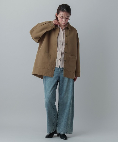 GLOBAL WORK(グローバルワーク)の「MATINEE LINE/ウールシルクポロ襟カーディガン/640368(カーディガン/ボレロ・レディース・ライトピンク/ベージュ/チャコールグレー・MEDIUM/LARGE)」の12枚目の写真