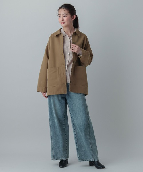 GLOBAL WORK(グローバルワーク)の「MATINEE LINE/ウールシルクポロ襟カーディガン/640368(カーディガン/ボレロ・レディース・ライトピンク/ベージュ/チャコールグレー・MEDIUM/LARGE)」の13枚目の写真