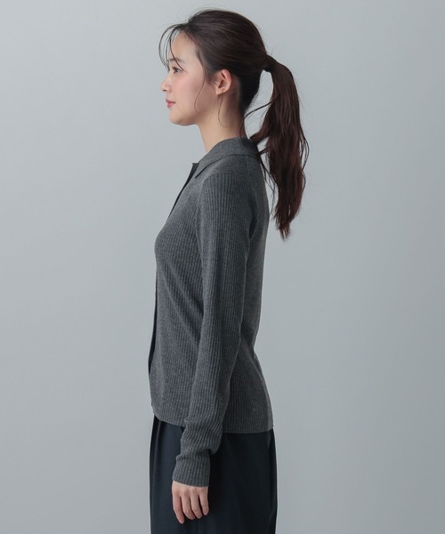 GLOBAL WORK(グローバルワーク)の「MATINEE LINE/ウールシルクポロ襟カーディガン/640368(カーディガン/ボレロ・レディース・ライトピンク/ベージュ/チャコールグレー・MEDIUM/LARGE)」の22枚目の写真