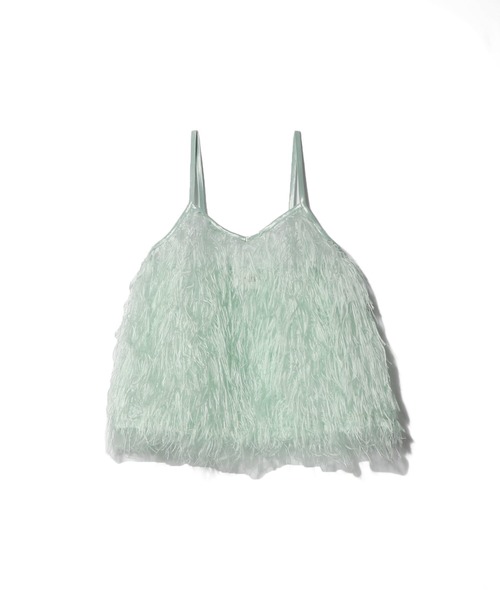 UNUS(ユナス)の「UNUS / Feather Camisole(キャミソール・レディース・ライトグリーン/ホワイト・FREE)」の4枚目の写真