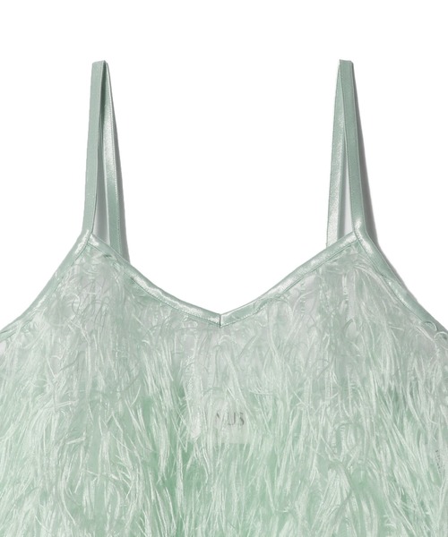 UNUS(ユナス)の「UNUS / Feather Camisole(キャミソール・レディース・ライトグリーン/ホワイト・FREE)」の6枚目の写真