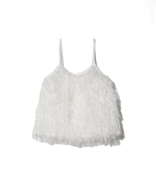 UNUS(ユナス)の「UNUS / Feather Camisole(キャミソール・レディース・ライトグリーン/ホワイト・FREE)」の8枚目の写真