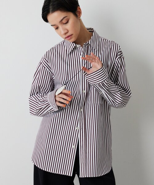 Whim Gazette(ウィムガゼット)の「ストライプシャツ(シャツ/ブラウス・レディース・ブラウン/ブルー・FREE)」の10枚目の写真