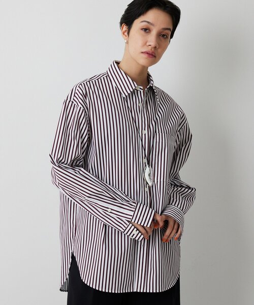 Whim Gazette(ウィムガゼット)の「ストライプシャツ(シャツ/ブラウス・レディース・ブラウン/ブルー・FREE)」の3枚目の写真