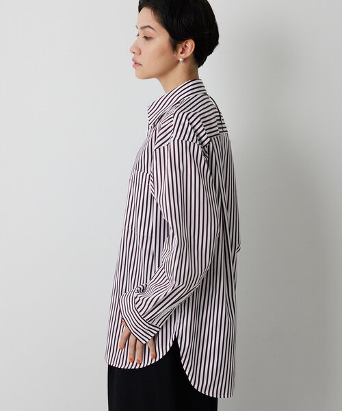 Whim Gazette(ウィムガゼット)の「ストライプシャツ(シャツ/ブラウス・レディース・ブラウン/ブルー・FREE)」の6枚目の写真