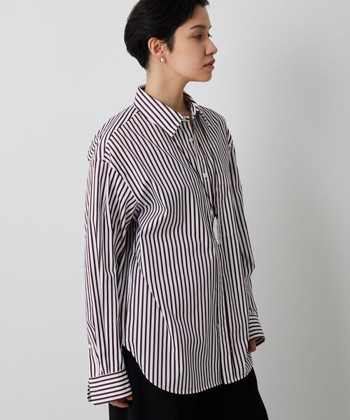 Whim Gazette(ウィムガゼット)の「ストライプシャツ(シャツ/ブラウス・レディース・ブラウン/ブルー・FREE)」の9枚目の写真