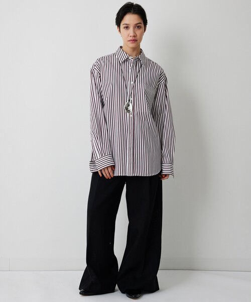 Whim Gazette(ウィムガゼット)の「ストライプシャツ(シャツ/ブラウス・レディース・ブラウン/ブルー・FREE)」の4枚目の写真