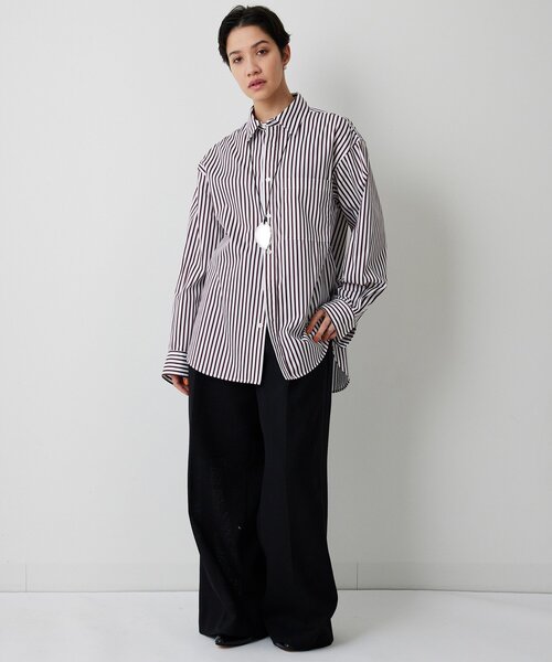 Whim Gazette(ウィムガゼット)の「ストライプシャツ(シャツ/ブラウス・レディース・ブラウン/ブルー・FREE)」の11枚目の写真