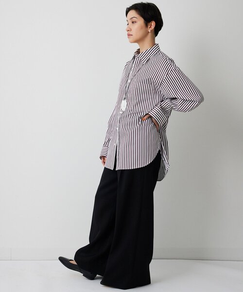 Whim Gazette(ウィムガゼット)の「ストライプシャツ(シャツ/ブラウス・レディース・ブラウン/ブルー・FREE)」の5枚目の写真