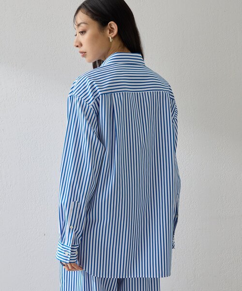 Whim Gazette(ウィムガゼット)の「ストライプシャツ(シャツ/ブラウス・レディース・ブラウン/ブルー・FREE)」の16枚目の写真