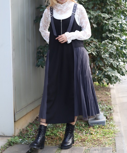 axes femme（アクシーズファム）の「サイドプリーツジャンスカ（ワンピース・レディース・ブラック/ブルー・FREE）」の7枚目の写真