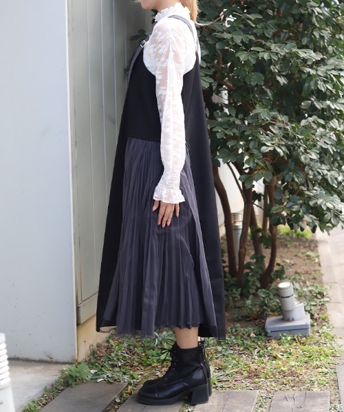 axes femme（アクシーズファム）の「サイドプリーツジャンスカ（ワンピース・レディース・ブラック/ブルー・FREE）」の8枚目の写真