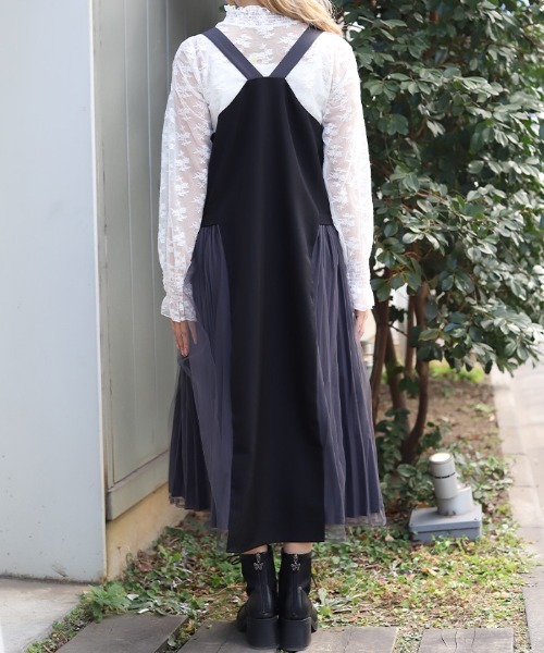 axes femme（アクシーズファム）の「サイドプリーツジャンスカ（ワンピース・レディース・ブラック/ブルー・FREE）」の9枚目の写真