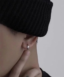 【Bz】Y2K スターモチーフ フープピアス シルバー 両耳用 ユニセックス(DAY)