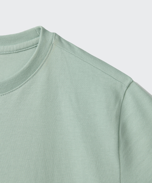 MUSINSA STANDARD KIDS（ムシンサスタンダードキッズ）の「リラックスドクルーネックTシャツ [ダスティミント]（Tシャツ/カットソー・レディース・その他・110/120/130/140/150/100/160）」の6枚目の写真