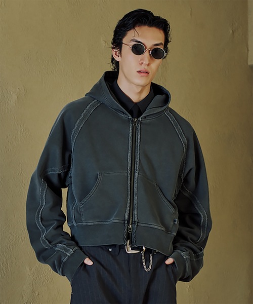 JIEDA(ジエダ)の「JIEDA × RUSSELL ATHLETIC ZIP HOODIE(パーカー・メンズ・レッド/ヘザーグレー/ブラック・2/1)」の2枚目の写真