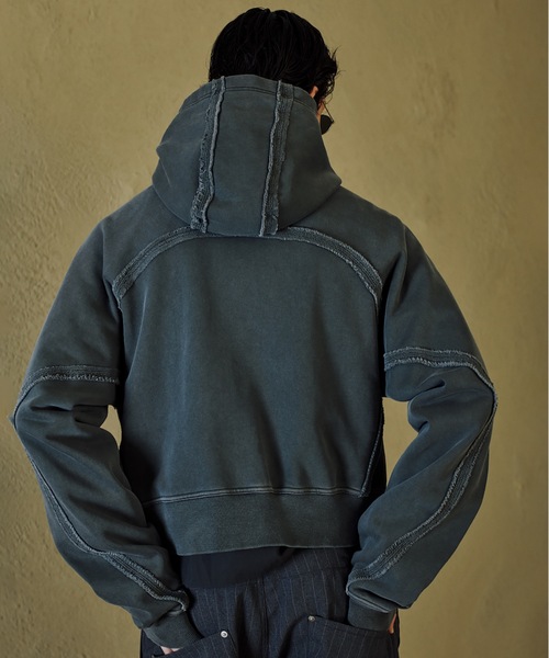 JIEDA(ジエダ)の「JIEDA × RUSSELL ATHLETIC ZIP HOODIE(パーカー・メンズ・レッド/ヘザーグレー/ブラック・2/1)」の5枚目の写真