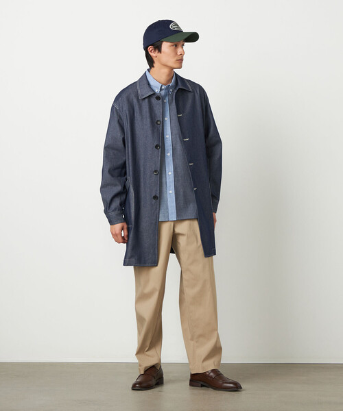 COMME CA ISM（コムサイズム）の「コットンダンガリー パッチワーク ボタンダウンシャツ（シャツ/ブラウス・メンズ・ブルー/ブラウン・LARGE/MEDIUM/SMALL）」の9枚目の写真