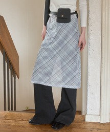 レイヤードチェックシアースカート/Layered Check Sheer Skirt