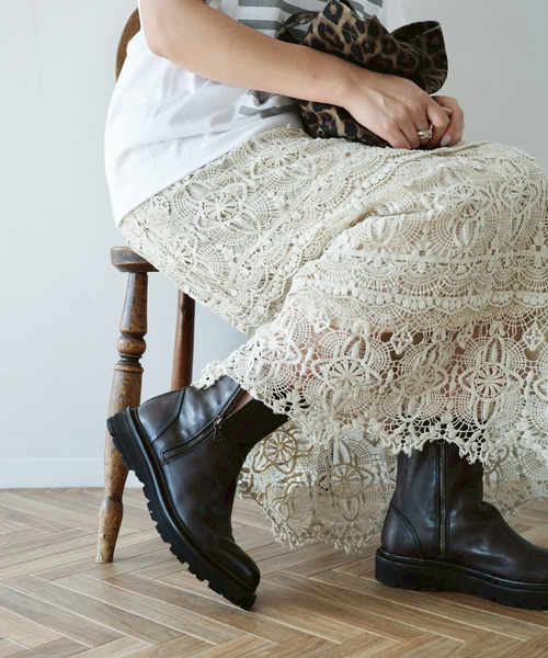 JOURNAL STANDARD LUXE（ジャーナルスタンダード　ラックス）の「《追加》レースMIX スカート（スカート・レディース・ブラック/アイボリー・FREE）」の2枚目の写真