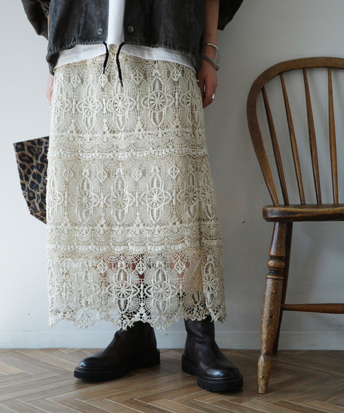 JOURNAL STANDARD LUXE（ジャーナルスタンダード　ラックス）の「《追加》レースMIX スカート（スカート・レディース・ブラック/アイボリー・FREE）」の21枚目の写真