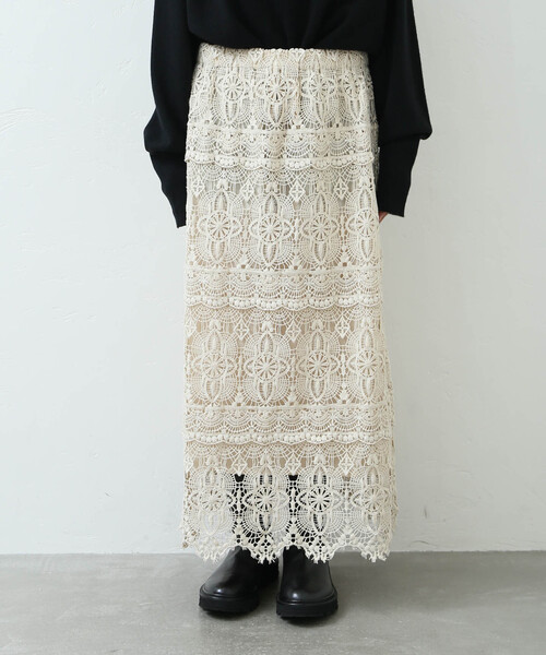 JOURNAL STANDARD LUXE（ジャーナルスタンダード　ラックス）の「《追加》レースMIX スカート（スカート・レディース・ブラック/アイボリー・FREE）」の16枚目の写真