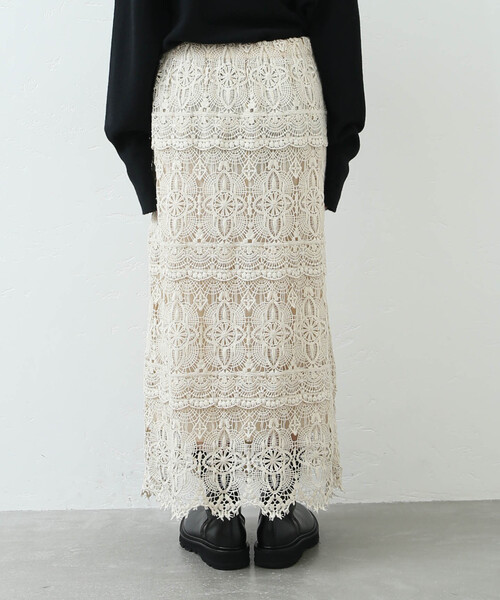 JOURNAL STANDARD LUXE（ジャーナルスタンダード　ラックス）の「《追加》レースMIX スカート（スカート・レディース・ブラック/アイボリー・FREE）」の14枚目の写真