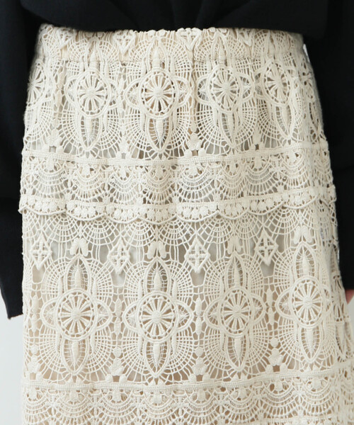 JOURNAL STANDARD LUXE（ジャーナルスタンダード　ラックス）の「《追加》レースMIX スカート（スカート・レディース・ブラック/アイボリー・FREE）」の13枚目の写真