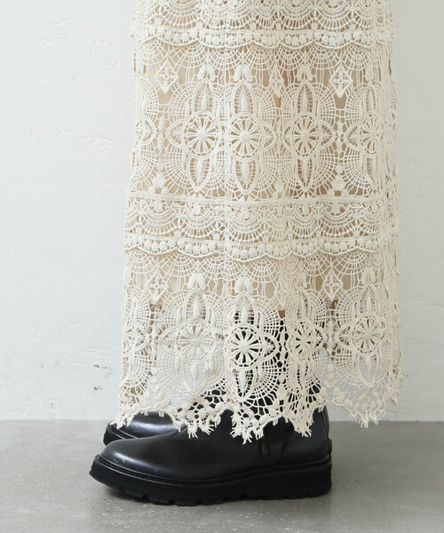 JOURNAL STANDARD LUXE（ジャーナルスタンダード　ラックス）の「《追加》レースMIX スカート（スカート・レディース・ブラック/アイボリー・FREE）」の11枚目の写真
