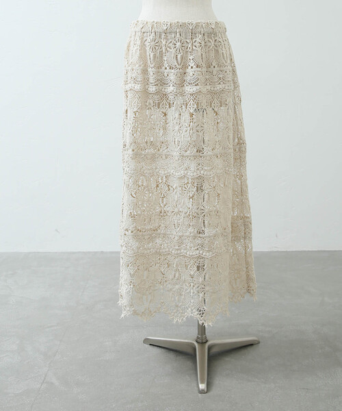 JOURNAL STANDARD LUXE（ジャーナルスタンダード　ラックス）の「《追加》レースMIX スカート（スカート・レディース・ブラック/アイボリー・FREE）」の9枚目の写真