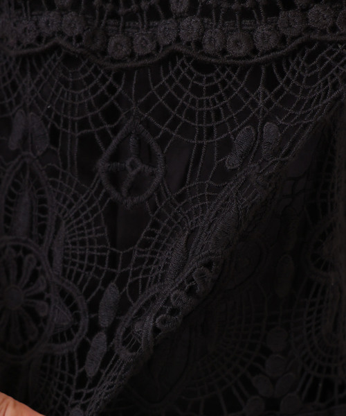 JOURNAL STANDARD LUXE（ジャーナルスタンダード　ラックス）の「《追加》レースMIX スカート（スカート・レディース・ブラック/アイボリー・FREE）」の4枚目の写真