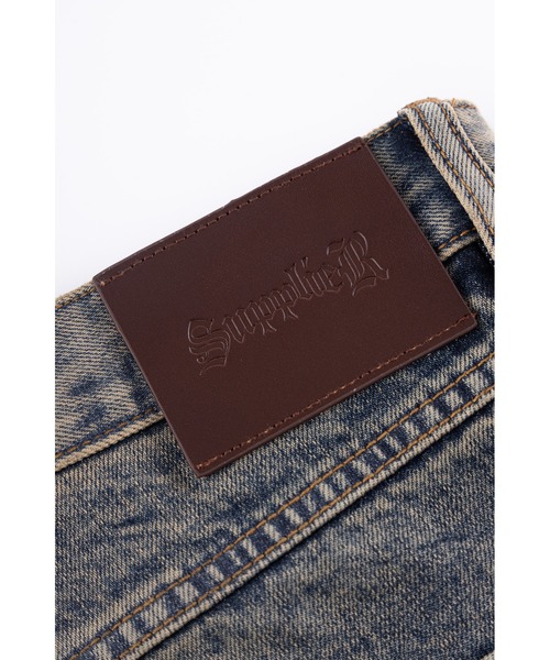 SUPPLIER（サプライヤー）の「デニムパンツ｜Fire Tribal Leather Patch Baggy Denim｜SUPPLIER（デニムパンツ・メンズ・ブラック/ブルー・X-LARGE/LARGE/MEDIUM/SMALL）」の14枚目の写真
