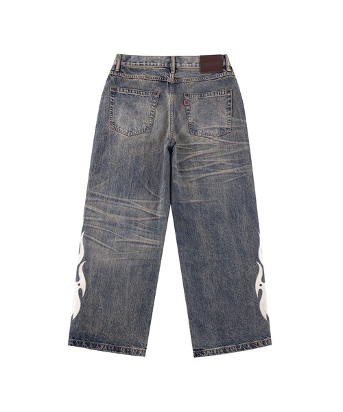 SUPPLIER（サプライヤー）の「デニムパンツ｜Fire Tribal Leather Patch Baggy Denim｜SUPPLIER（デニムパンツ・メンズ・ブラック/ブルー・X-LARGE/LARGE/MEDIUM/SMALL）」の9枚目の写真