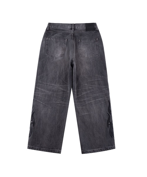 SUPPLIER（サプライヤー）の「デニムパンツ｜Fire Tribal Leather Patch Baggy Denim｜SUPPLIER（デニムパンツ・メンズ・ブラック/ブルー・X-LARGE/LARGE/MEDIUM/SMALL）」の17枚目の写真