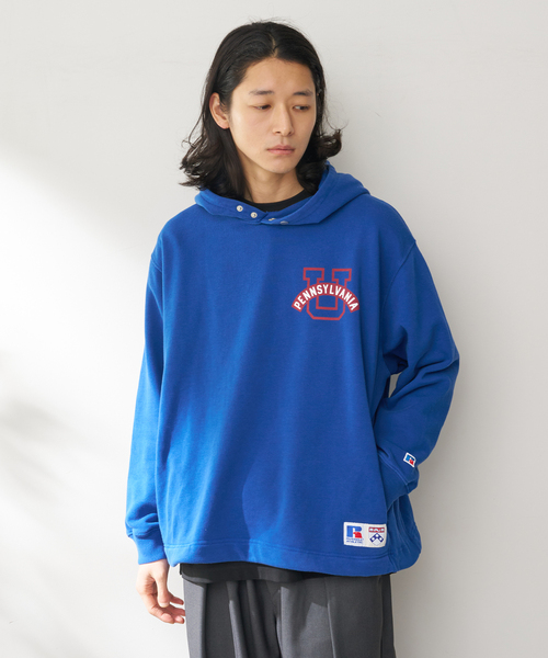 Russell Athletic（ラッセルアスレティック）の「Russell Athletic 別注 カレッジパーカー（パーカー・メンズ・ネイビー/ホワイト/グレー・LARGE/MEDIUM）」の3枚目の写真