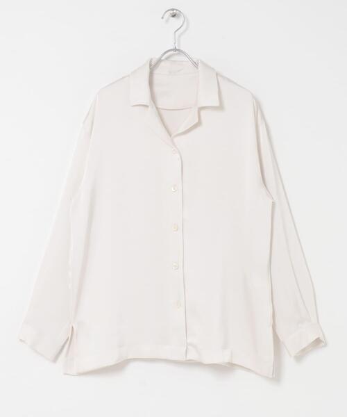 URBAN RESEARCH ROSSO WOMEN（アーバンリサーチ　ロッソ）の「オープンカラーヴィンテージシルキーサテンブラウス（シャツ/ブラウス・レディース・ベージュ系その他/オフホワイト・FREE）」の10枚目の写真