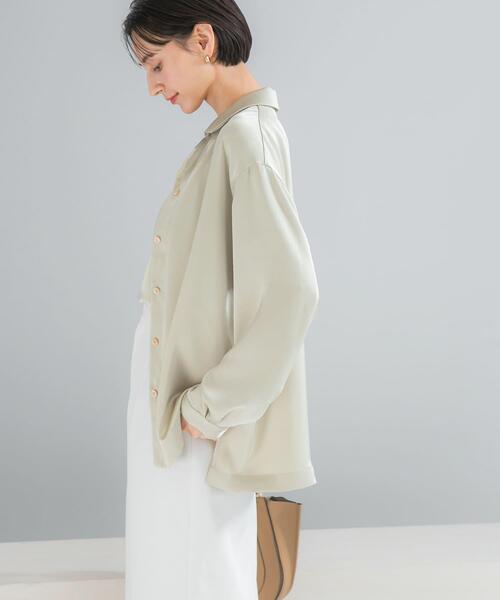 URBAN RESEARCH ROSSO WOMEN（アーバンリサーチ　ロッソ）の「オープンカラーヴィンテージシルキーサテンブラウス（シャツ/ブラウス・レディース・ベージュ系その他/オフホワイト・FREE）」の12枚目の写真