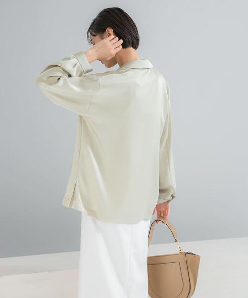 URBAN RESEARCH ROSSO WOMEN（アーバンリサーチ　ロッソ）の「オープンカラーヴィンテージシルキーサテンブラウス（シャツ/ブラウス・レディース・ベージュ系その他/オフホワイト・FREE）」の13枚目の写真