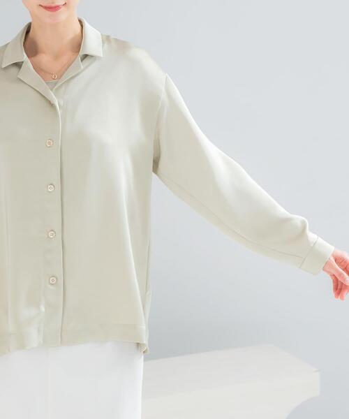 URBAN RESEARCH ROSSO WOMEN（アーバンリサーチ　ロッソ）の「オープンカラーヴィンテージシルキーサテンブラウス（シャツ/ブラウス・レディース・ベージュ系その他/オフホワイト・FREE）」の18枚目の写真