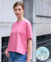 【接触冷感/抗菌防臭/消臭】アイスクリアコットンドルマンTシャツ