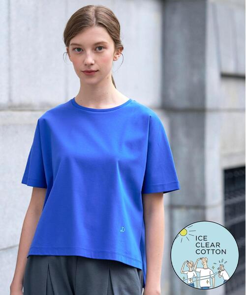 DRESSTERIOR（ドレステリア）の「【接触冷感／抗菌防臭／消臭】アイスクリアコットンドルマンTシャツ（Tシャツ/カットソー・レディース・ピンク系/ホワイト/ブルー系その他/ベージュ/スミクロ/ブラック・38/36/34）」の5枚目の写真
