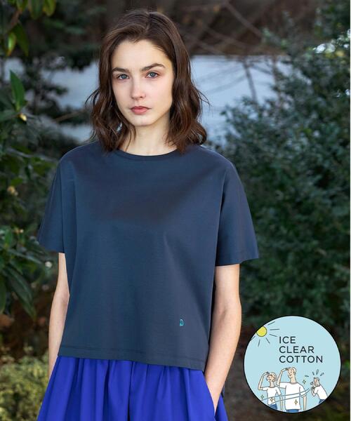 DRESSTERIOR（ドレステリア）の「【接触冷感／抗菌防臭／消臭】アイスクリアコットンドルマンTシャツ（Tシャツ/カットソー・レディース・ピンク系/ホワイト/ブルー系その他/ベージュ/スミクロ/ブラック・38/36/34）」の3枚目の写真