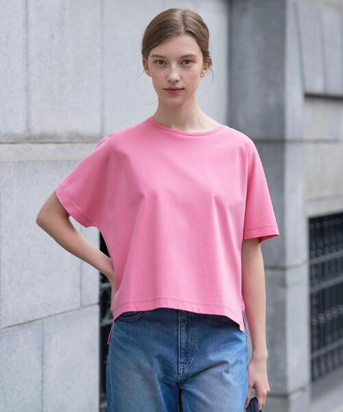 DRESSTERIOR（ドレステリア）の「【接触冷感／抗菌防臭／消臭】アイスクリアコットンドルマンTシャツ（Tシャツ/カットソー・レディース・ピンク系/ホワイト/ブルー系その他/ベージュ/スミクロ/ブラック・38/36/34）」の16枚目の写真