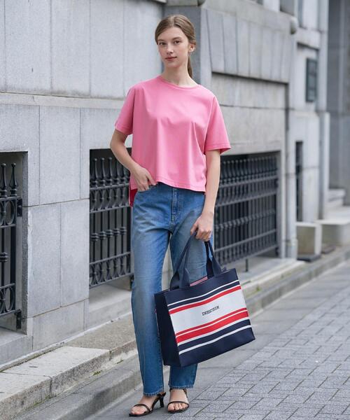 DRESSTERIOR（ドレステリア）の「【接触冷感／抗菌防臭／消臭】アイスクリアコットンドルマンTシャツ（Tシャツ/カットソー・レディース・ピンク系/ホワイト/ブルー系その他/ベージュ/スミクロ/ブラック・38/36/34）」の17枚目の写真