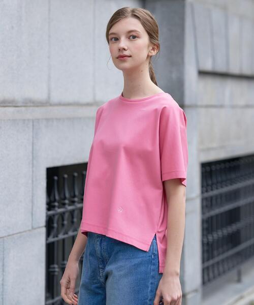 DRESSTERIOR(ドレステリア)の「【接触冷感/抗菌防臭/消臭】アイスクリアコットンドルマンTシャツ(Tシャツ/カットソー・レディース・ピンク系/ホワイト/ブルー系その他/ベージュ/スミクロ/ブラック・38/36/34)」の14枚目の写真
