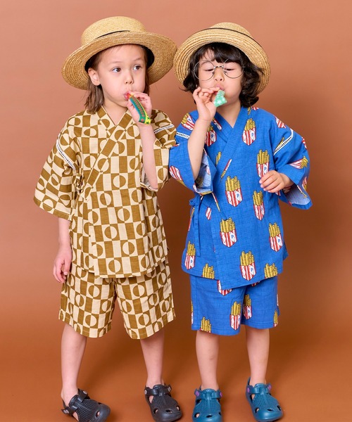MARKEY'S（マーキーズ）の「【上下セット】甚平（浴衣・キッズ・ミント/ネイビー/ブラウン・LL/L/M/S）」の5枚目の写真