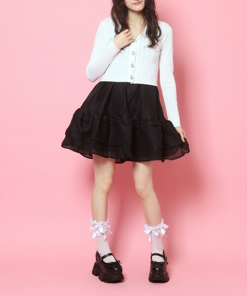 cs T&P(シーエスティーアンドピー)の「厚底ストラップリボンパンプス(パンプス・レディース・ブラック/アイボリー・L/LL/S/M)」の8枚目の写真